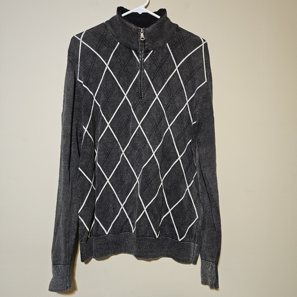 BKE Buckle Sweater Men's Size Large 1/4 Zip Mock Neck Cotton Athletic Fit Knit - Picture 1 of 6